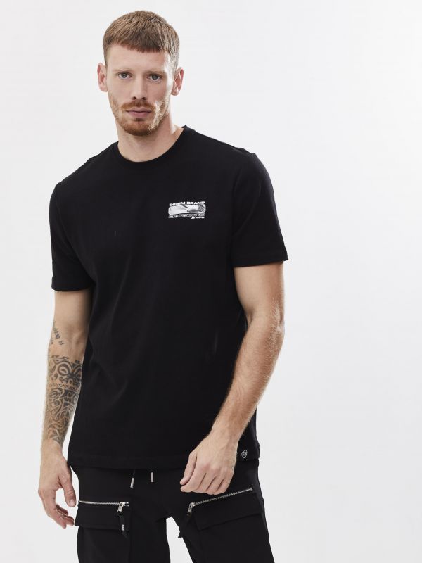 טי שירט עם הדפס דו צדדי לגבר