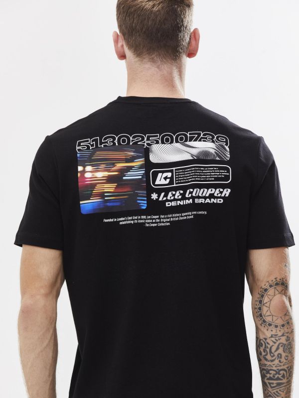 טי שירט עם הדפס דו צדדי לגבר