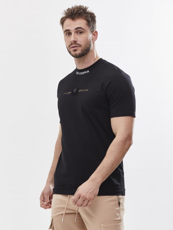 טי שירט עם הדפס דו צדדי לגבר