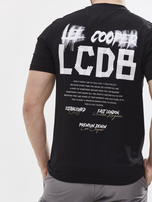 טי שירט עם הדפס דו צדדי לגבר