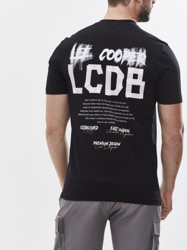 טי שירט עם הדפס דו צדדי לגבר