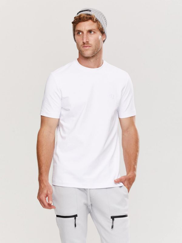 טי שירט קצרה חלקה לגברים