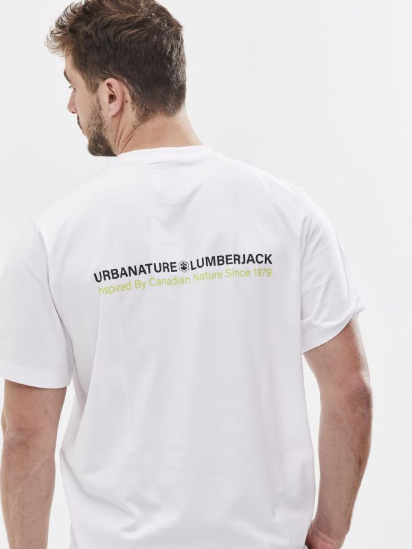 טי שירט עם הדפס דו צדדי לגברים