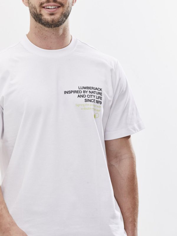 טי שירט עם הדפס דו צדדי לגברים