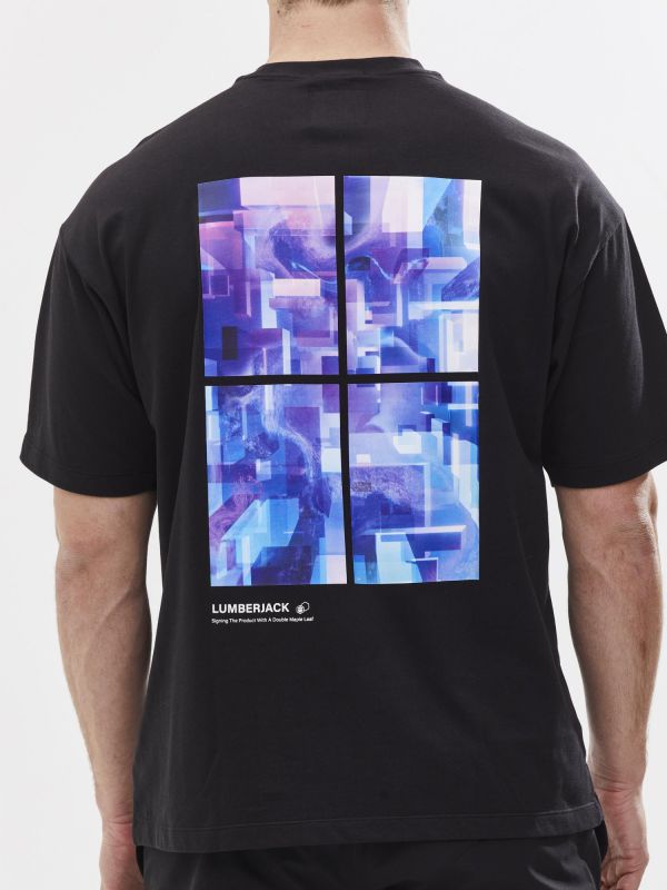 טי שירט עם הדפס בגב לגברים