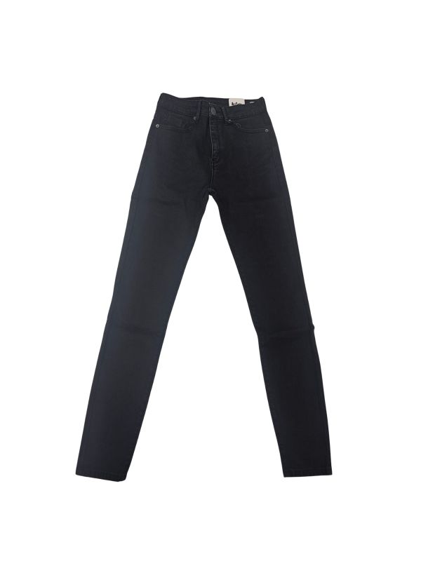 ג’ינס נשים שחור בגזרה גבוהה עם מתיחה