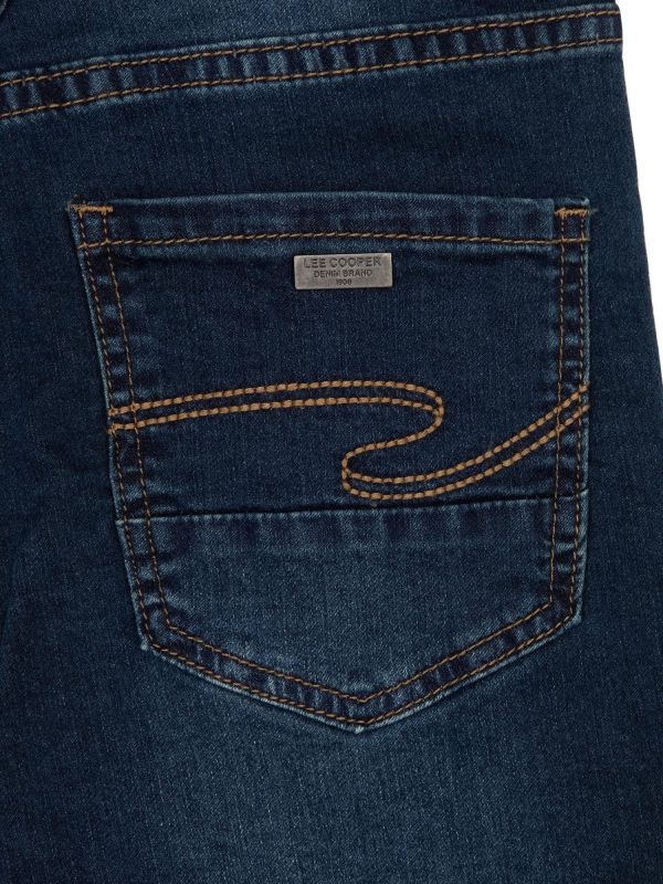 מכנסי ברמודה ג’ינס בצבע כחול כהה עם קיפול במכפלת לילדים