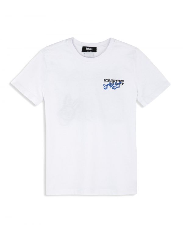 טי שירט סקייטרים עם שרוולים קצרים והדפס דו צדדי לילדים