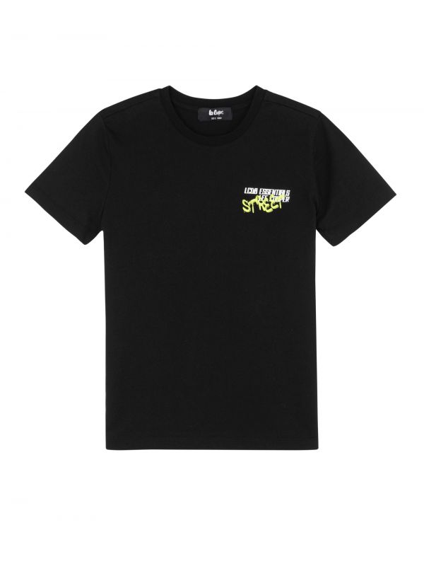 טי שירט סקייטרים עם שרוולים קצרים והדפס דו צדדי לילדים