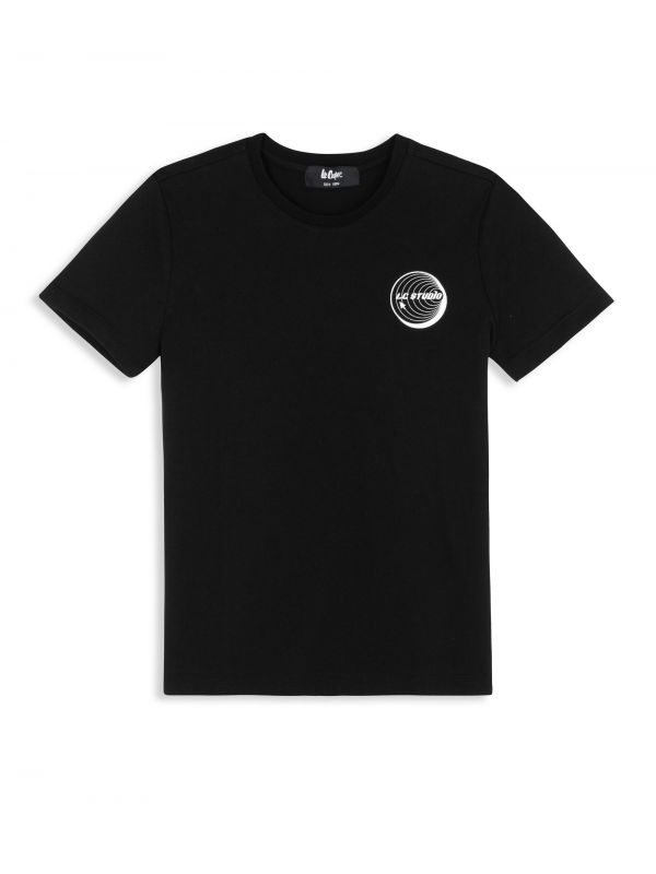 טי שירט עם שרוולים קצרים והדפס דו צדדי לילדים