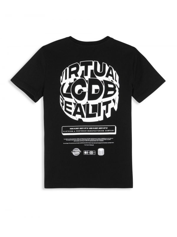 טי שירט עם שרוולים קצרים והדפס דו צדדי לילדים