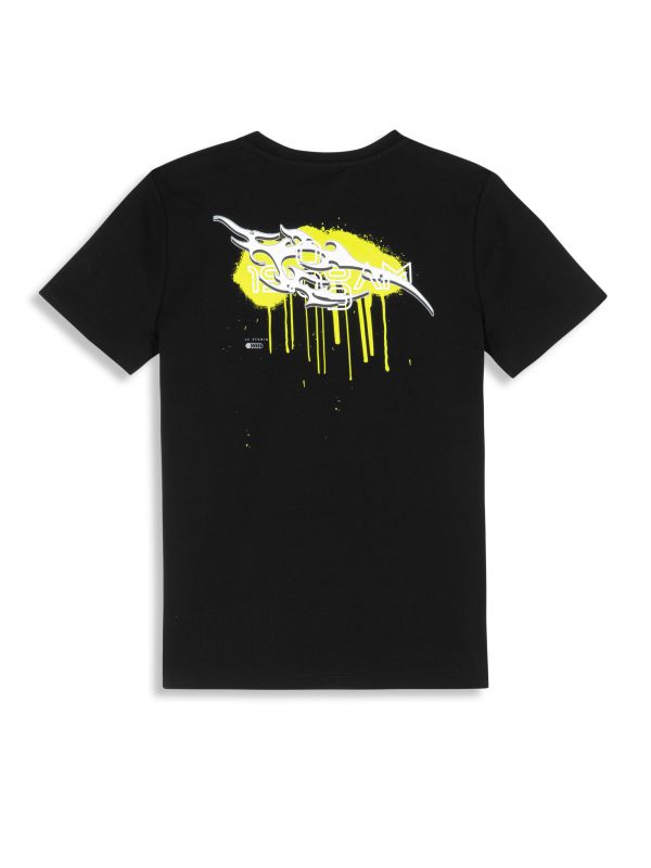 טי שירט עם שרוולים קצרים והדפס דו צדדי לילדים