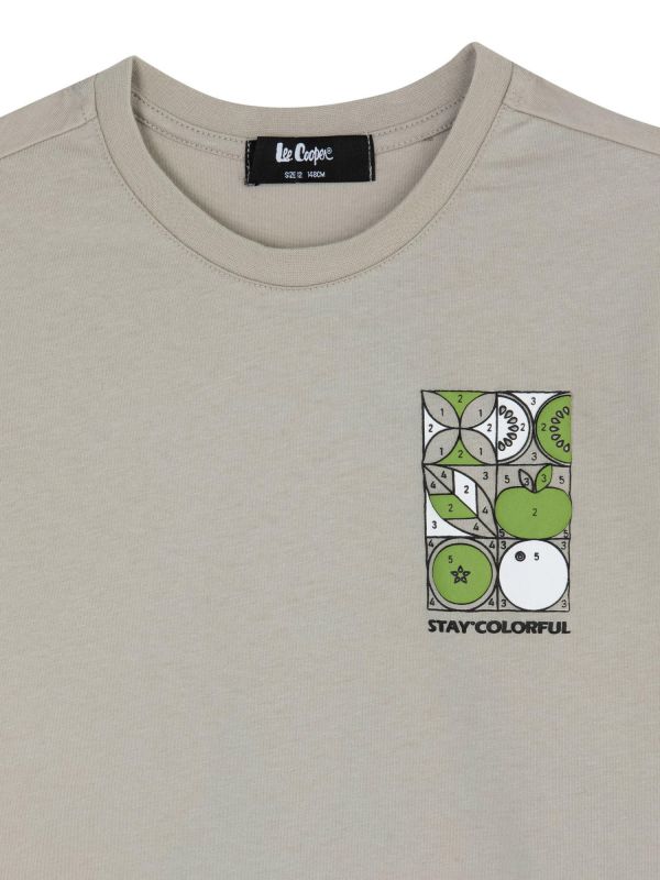 טי שירט עם הדפס דו צדדי בסטייל גיאומטרי לילדים