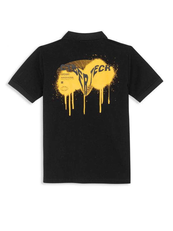 חולצת פולו עם הדפס גרפיטי לילדים
