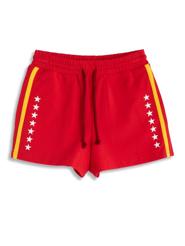 מכנסי ספורט קצרים דוגמת כוכבים לילדות