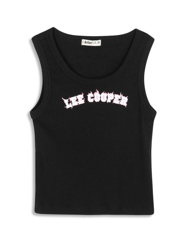 גופיית ריב עם הדפס לוגו לילדות