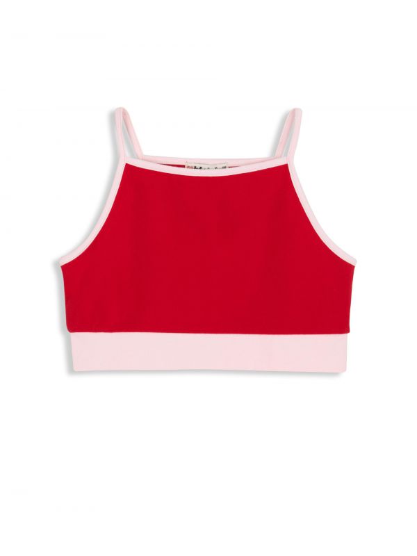 גופיית בטן מעוצבת בשני גוונים לילדות