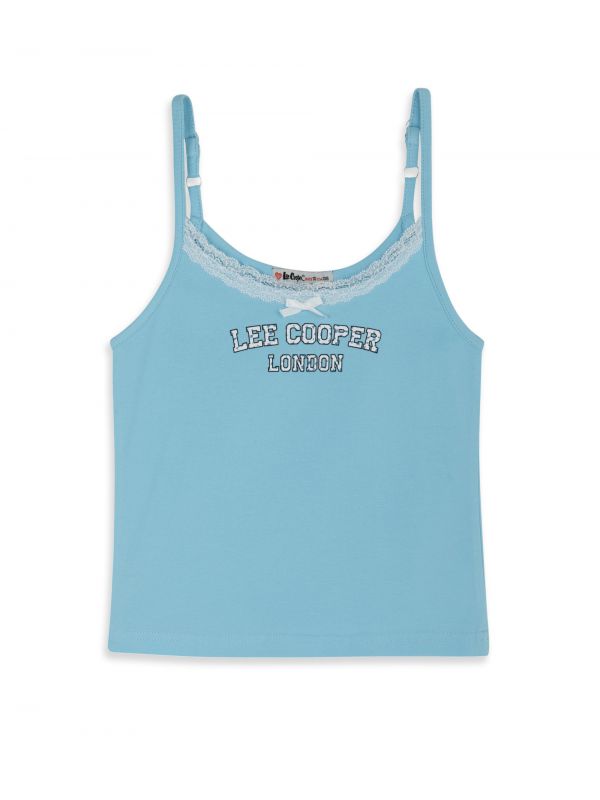 גופיית ספגטי עם לוגו לילדות