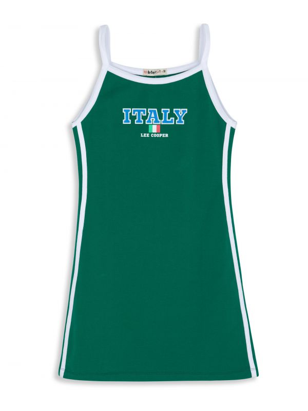 שמלה ספורטיבית קצרה עם הדפס USA לילדות