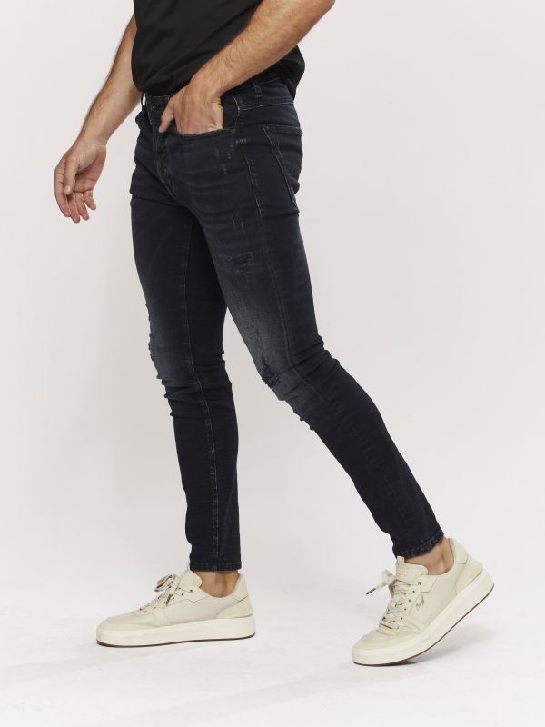 מכנסי ג’ינס SLIM MARTIN שחור משופשף לגברים