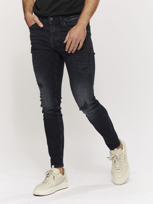 מכנסי ג’ינס SLIM MARTIN שחור משופשף לגברים