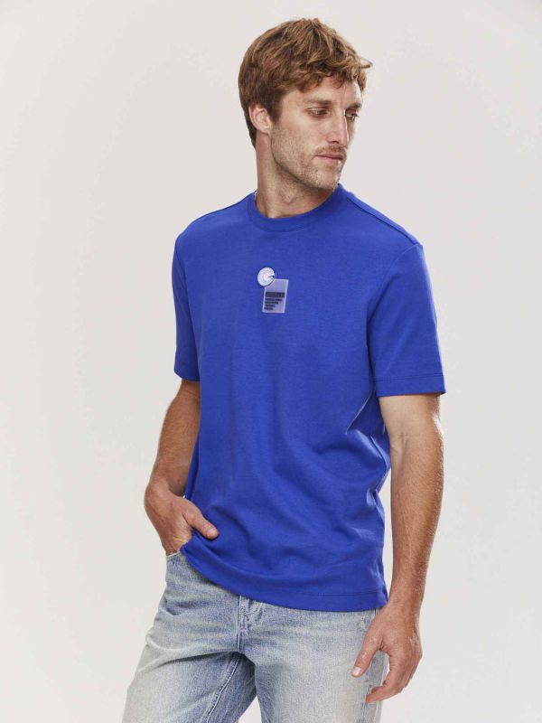 טי שירט שרוולים קצרים עם הדפס לגברים