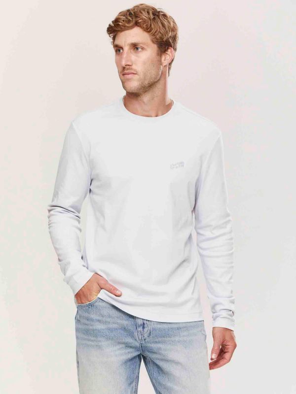 טי שירט ארוכה עם רקמה לגברים