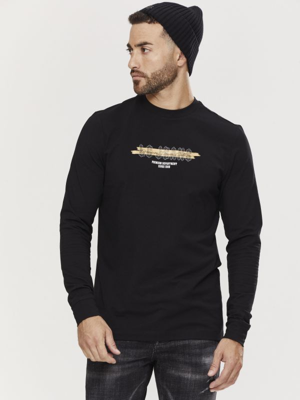 טי שירט ארוכה לגברים עם הדפס