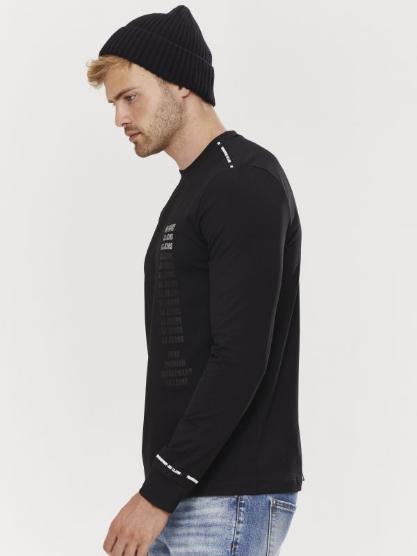 טי שירט ארוכה לגברים עם הדפס דו צדדי