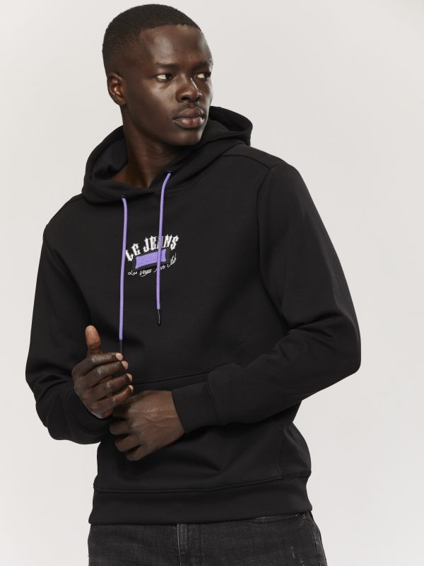 סווטשירט עם קפוצ’ון והדפס לגברים