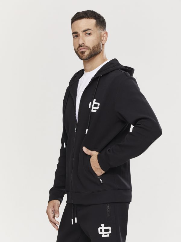 סווטשירט עם קפוצ’ון ורוכסן לגברים