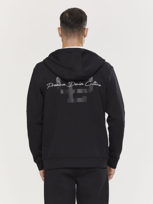 סווטשירט עם קפוצ’ון ורוכסן לגברים