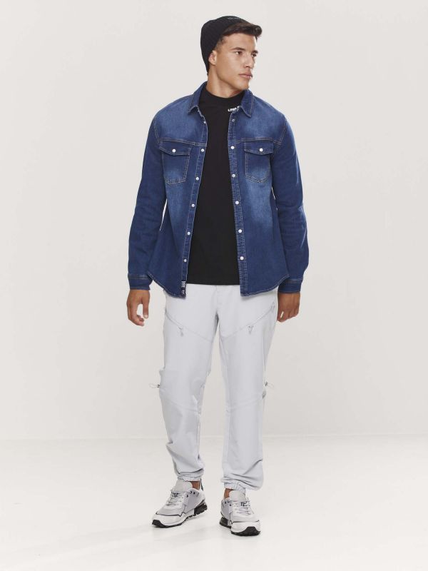 חולצת ג’ינס לגברים כחול