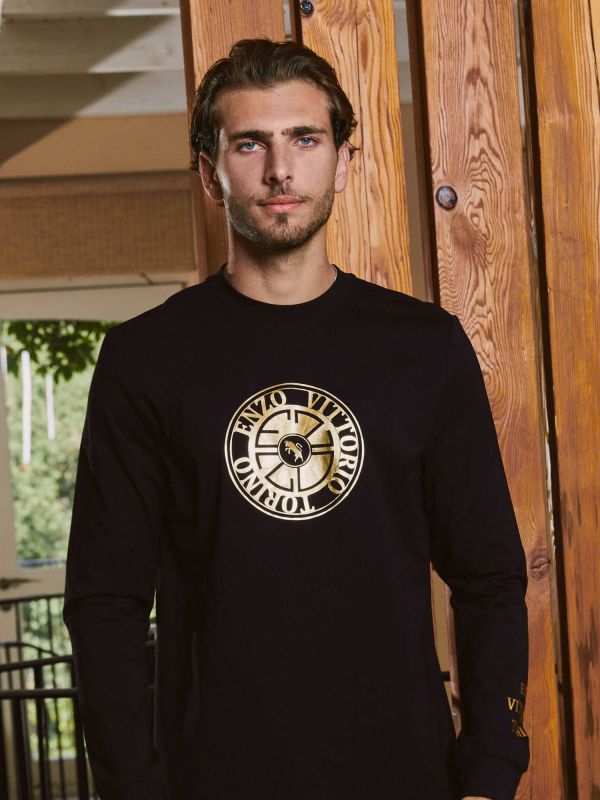 טי שירט ארוכה לגברים עם הדפס