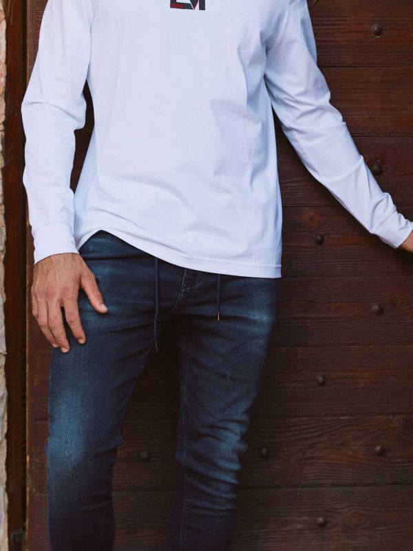 טי שירט ארוכה לגברים עם הדפס