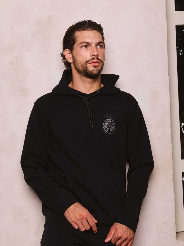 סווטשירט קפוצ’ון לגברים עם הדפס