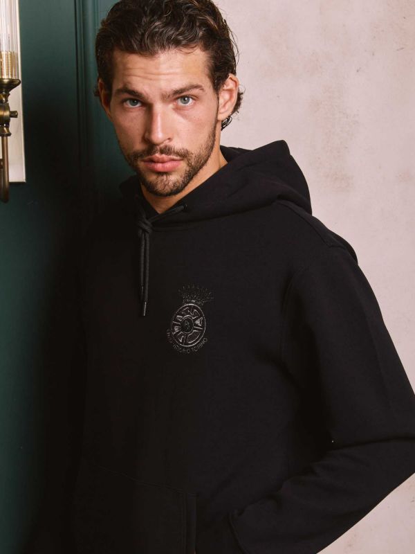 סווטשירט קפוצ’ון לגברים עם הדפס