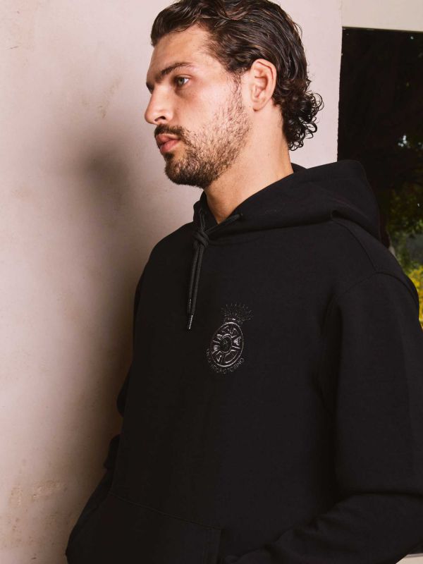 סווטשירט קפוצ’ון לגברים עם הדפס