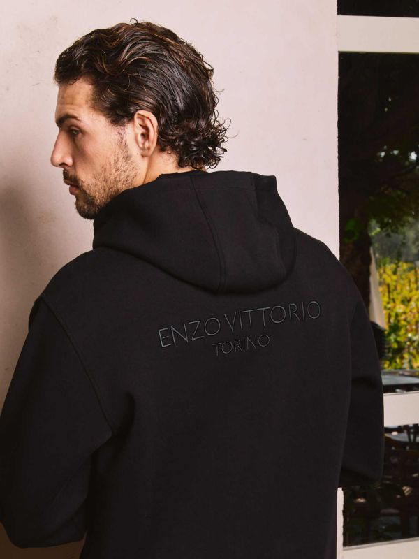 סווטשירט קפוצ’ון לגברים עם הדפס