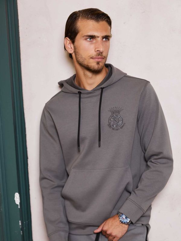 סווטשירט קפוצ’ון לגברים עם הדפס