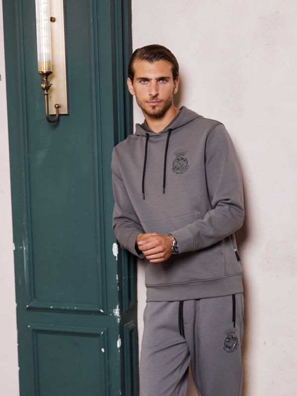 סווטשירט קפוצ’ון לגברים עם הדפס