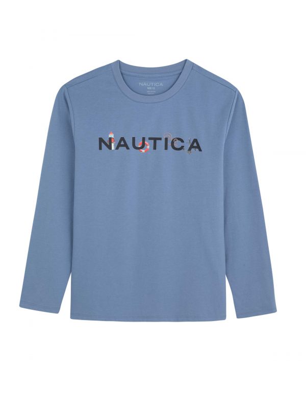 טי שירט Nautica עם הדפס לילדים