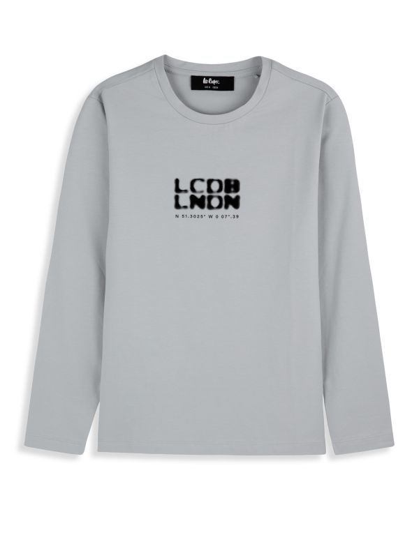 טי שירט שרוולים ארוכים עם הדפס לילדים