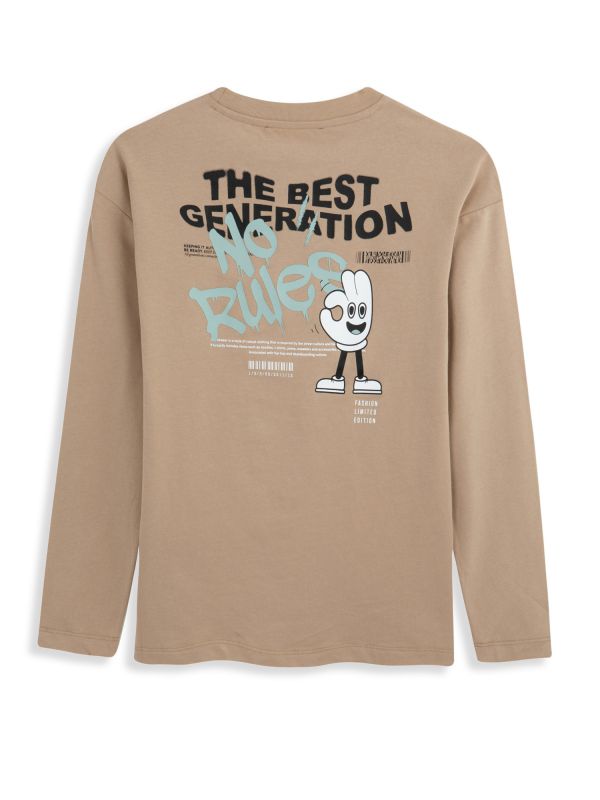 טי שירט כותנה עם הדפס דו צדדי לילדים