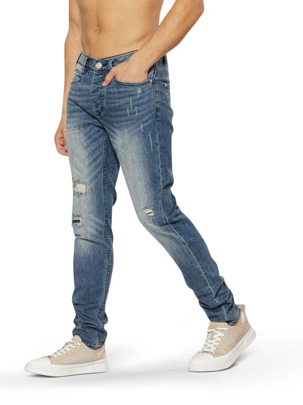 מכנסי ג’ינס MARTIN כחול בהיר עם קרעים לגברים