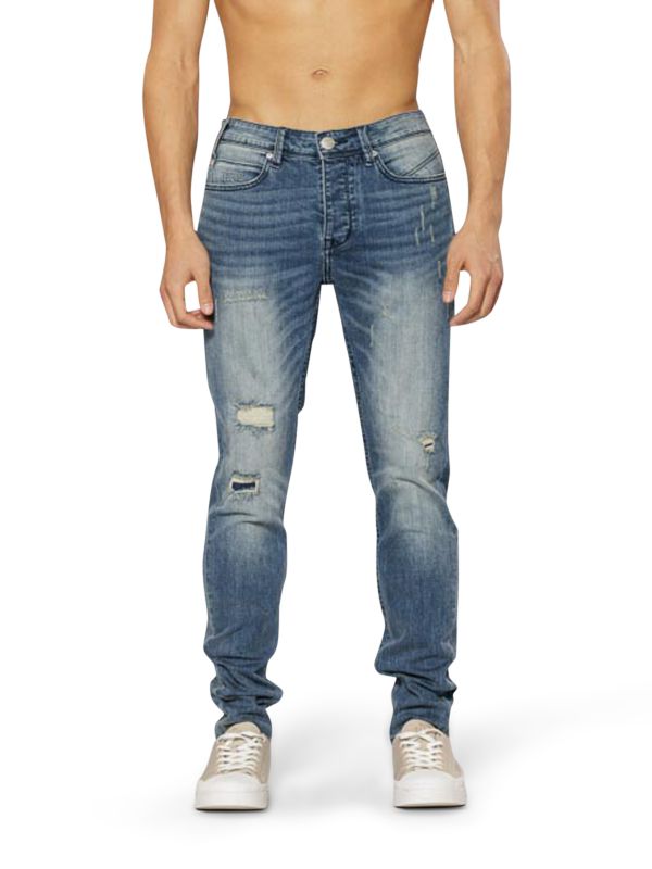 מכנסי ג’ינס MARTIN כחול בהיר עם קרעים לגברים