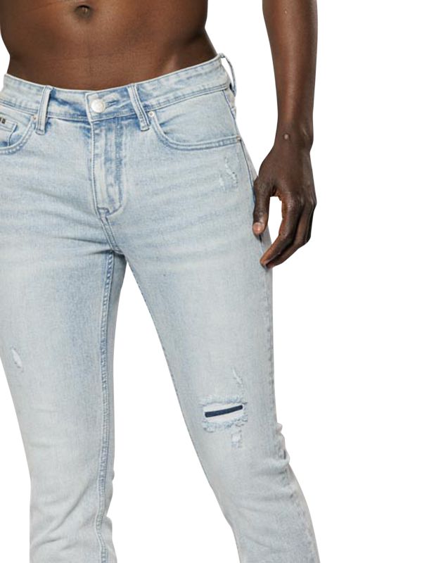 מכנסי ג’ינס SLIM MARTIN כחול בהיר עם קרעים לגברים