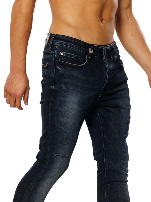 מכנסי ג’ינס SLIM MARTIN שחור-כחול לגברים