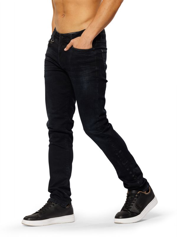 מכנסי ג’ינס ROOK בצבע שחור חלק לגברים