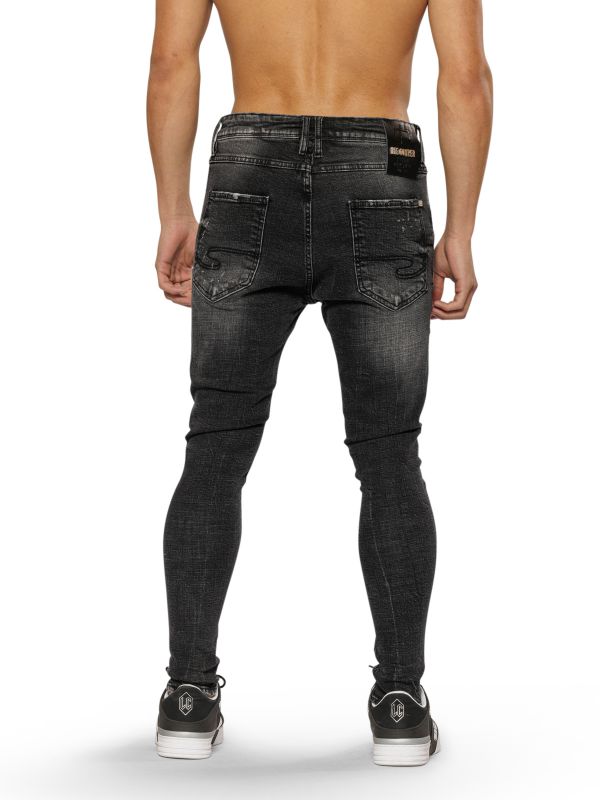מכנסי ג’ינס COLIN סקיני בצבע שחור עם קרעים לגברים